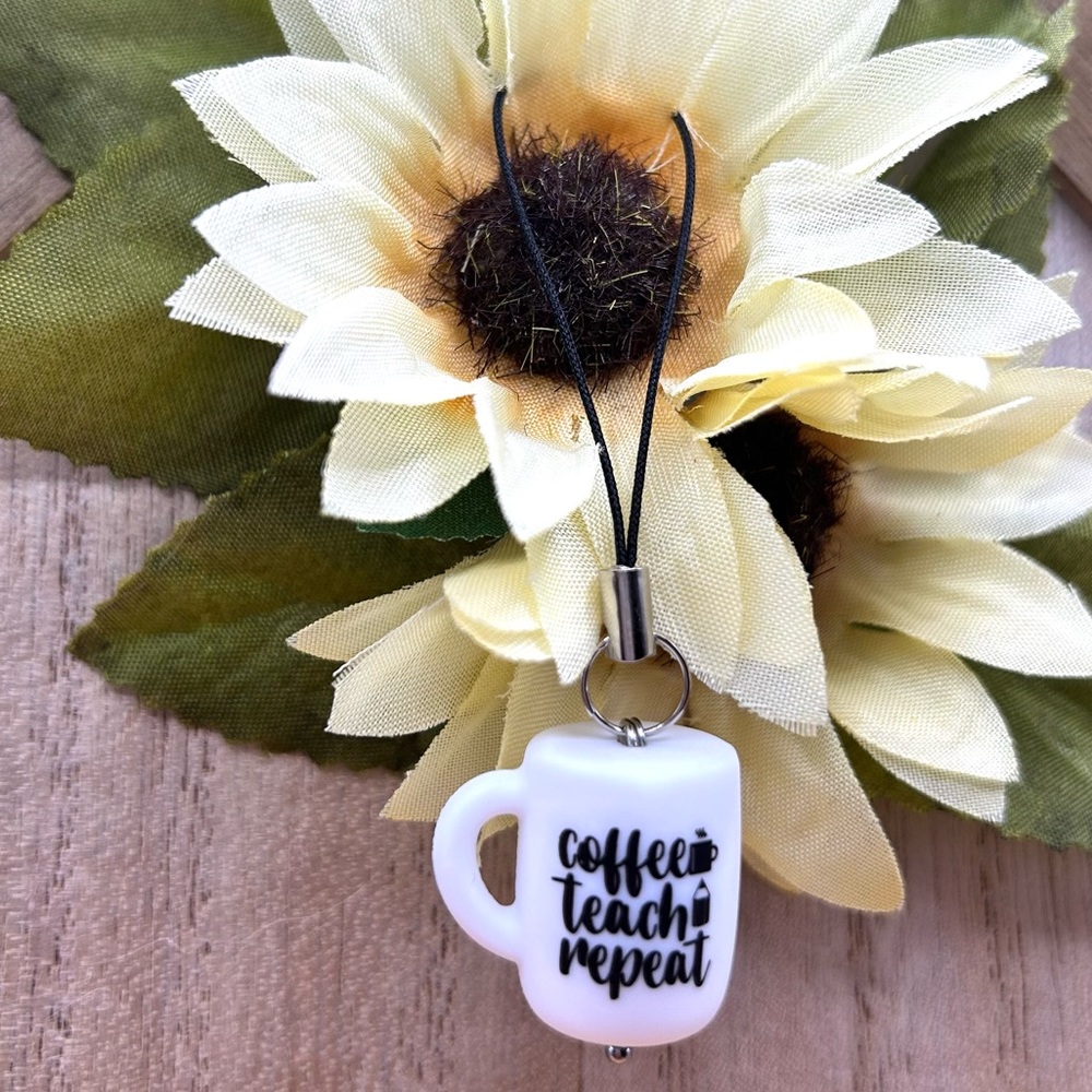 Coffee Teach Repeat Phone Charm